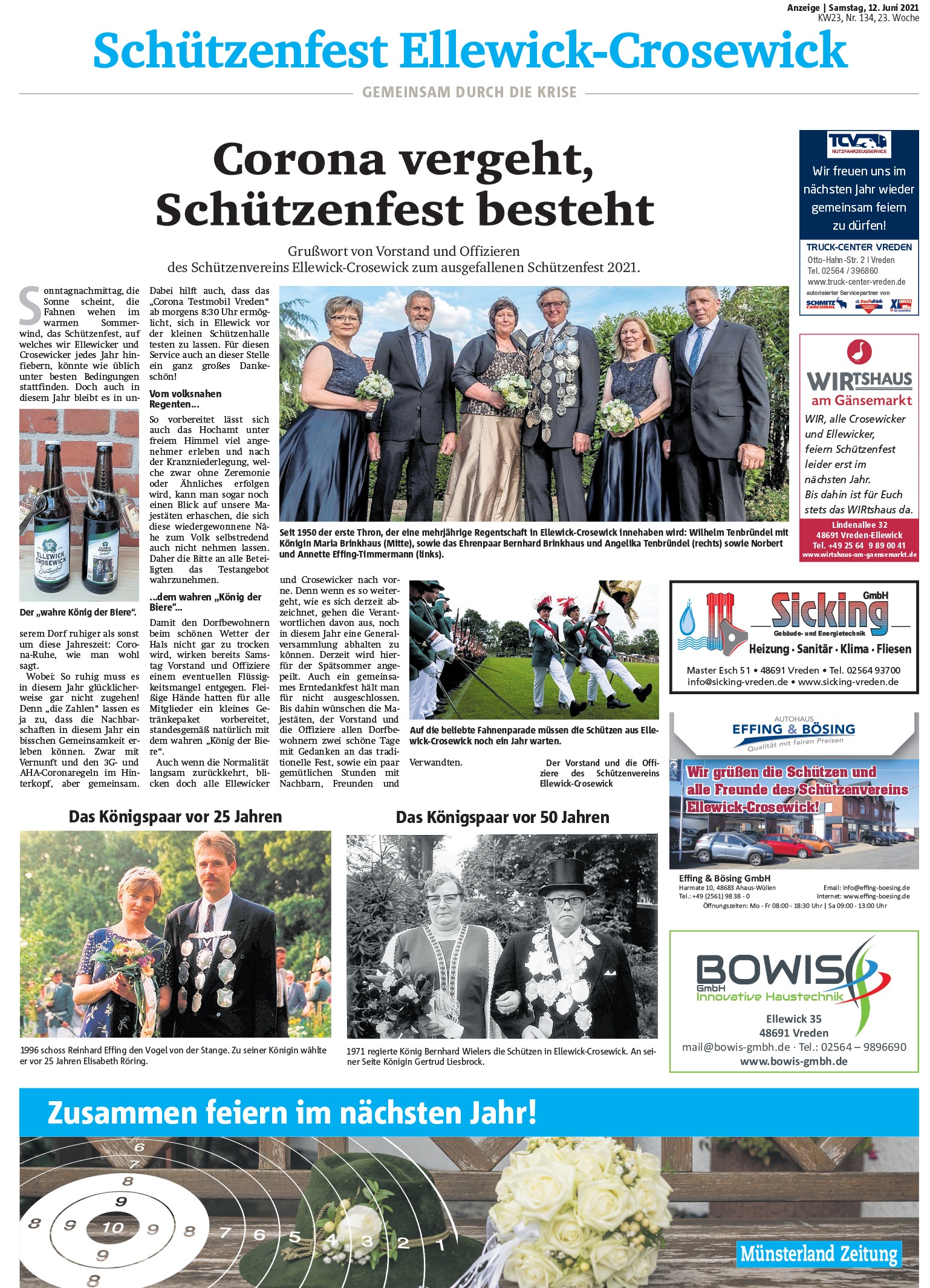 Read more about the article Corona vergeht, Schützenfest besteht