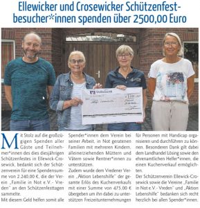 Read more about the article Mehr als 2.500 € Spendengelder übergeben…